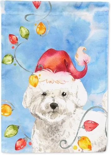 Miniatura 48 de Caroline's Treasures CK2484GF - Bandera decorativa para jardín de Alaskan Malamute con luces de Navidad, bandera decorativa para patio exterior