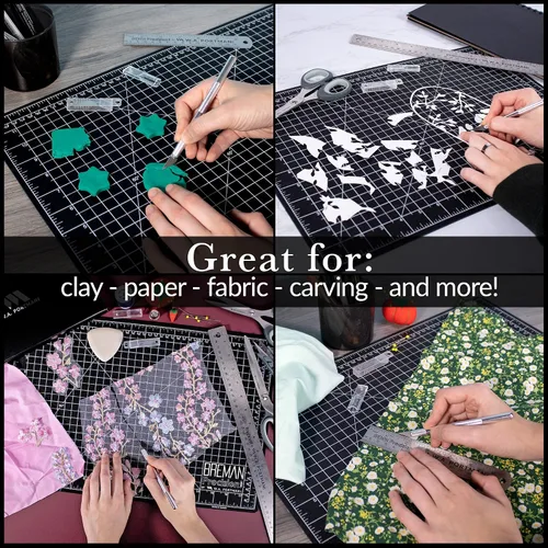 Miniatura 6 de WA Portman Hobby - Juego de 2 cuchillos de precisión para manualidades con 50 cuchillas de acero SK5#11 Exacto, cortador de calcomanías artísticas