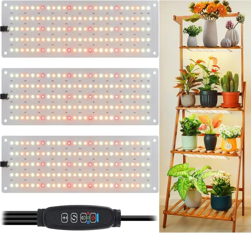 Miniatura 9 de LBW Luz LED de crecimiento, luz de crecimiento de espectro completo con 4 niveles regulables y temporizador de encendido/apagado automático, lámpara