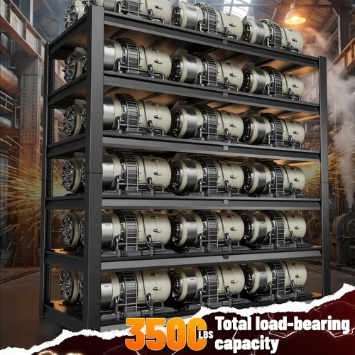 Miniatura 3 de REIBII Estantería de garaje de 84.1 pulgadas de alto, estantes de almacenamiento de 3500 libras resistentes, estantería de metal ajustable de 6
