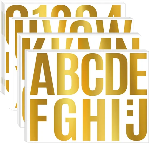 Miniatura 11 de 20 hojas de calcomanías del alfabeto de 4 pulgadas, letras y números, 240 calcomanías de vinilo autoadhesivas para buzones, ventanas, puertas, Blanco