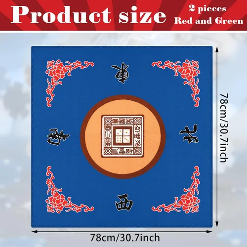 Miniatura 2 de Juego de 2 alfombrillas Mahjong para mesa Mahjong, antideslizantes, con reducción de ruido, para juegos de mesa de póquer, azulejos, dominó, fiesta