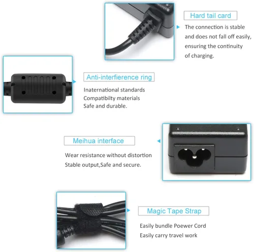Miniatura 8 de Cargador para portátil de 65 W compatible con HP Pavilion x360 14 15 17, Envy 13 15 X360, Elitebook 840 G5, ProBook Chromebook Stream Series