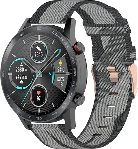 Miniatura 7 de Senter Correas de reloj de nailon suave y rápido para hombres y mujeres, correa de reloj de nailon suave compatible con reloj Honor GS3i Smart Watch