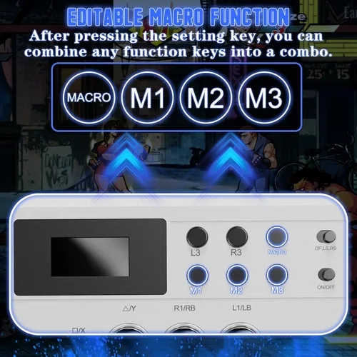 Miniatura 4 de Nonbliep Wired Arcade Stick Compatible with PS5/PS4/PC/, for PS5 Fight Stick with Programming Function, Turbo Function, 9.8FT Braided Cable Fight