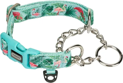 Miniatura 6 de Martingale - Collar para perro con cadena de acero y hebilla de liberación rápida, ajustable, floral, sin tirones, collares de entrenamiento Flamenco