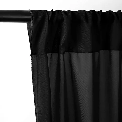Miniatura 2 de AK-Trading - Paneles de cortinas de gasa para eventos de boda y decoración, cortinas de telón de fondo (115 x 120 pulgadas, negro)