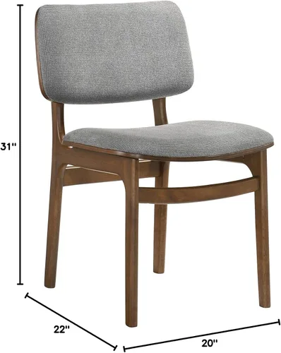 Miniatura 3 de Armen Living Lima - Juego de 2 sillas de comedor de madera con acabado de tela, 20 pulgadas de ancho, 22 pulgadas de profundidad x 20 pulgadas