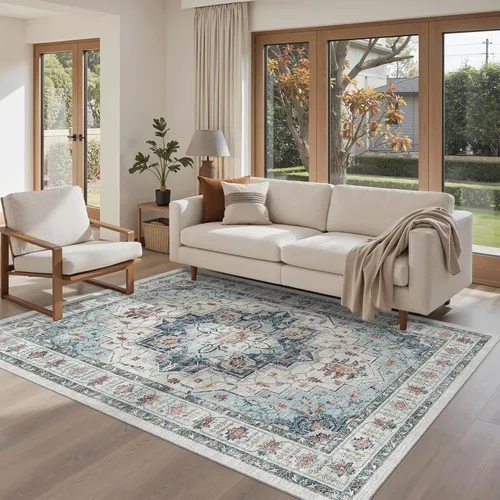 Miniatura 687 de Madane Tapete lavable de 2 x 10 pies para pasillo, cocina, recibidor, clásico, suave, antideslizante para interiores, casa de campo, baño, sala