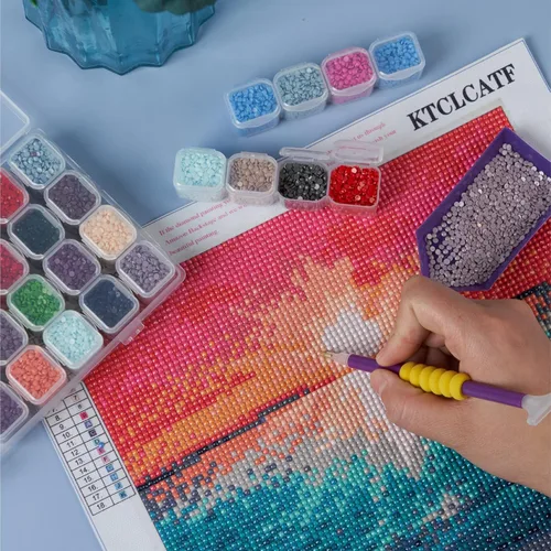 Miniatura 5 de KTCLCATF 46 piezas de herramientas y accesorios DIY para pintura de diamantes, bolígrafos de pintura de múltiples tamaños para adultos para hacer