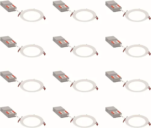 Miniatura 14 de Juno Luces LED empotrables redondas de 4 pulgadas, luz descendente de oblea deflectora, temperatura de color blanco conmutable 5 en 1, brillo