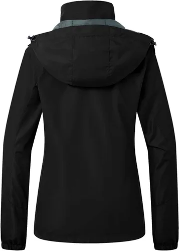 Miniatura 2 de Wantdo Chaqueta de esquí 3 en 1 para mujer, impermeable, con aislamiento, forro polar