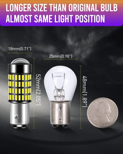 Miniatura 5 de 2 X 1700, luces extremadamente brillantes 1157 4014 102-EX, conjunto de chips, foco 7528 led 1157 2057 2357, de xenón, blanco