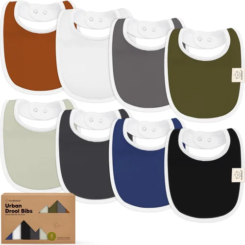 Miniatura 39 de Paquete de 8 baberos orgánicos para bebés niños, niñas - baberos de algodón suave para babear y dentición para bebé niña y niño, extra absorbentes