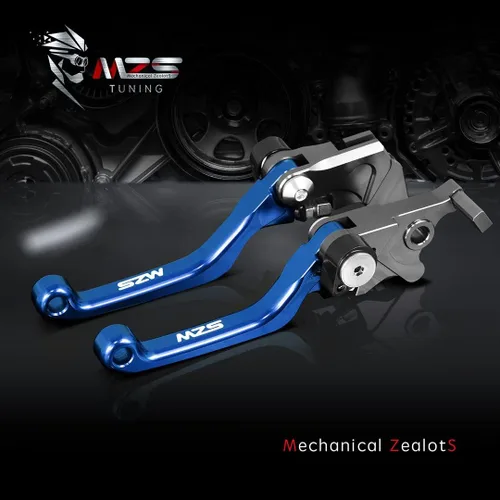 Miniatura 4 de MZS Palancas de freno y embrague para motocross, pivote ajustable CNC azul compatible con YZ125 YZ250 15-24 / YZ250F YZ426F YZ450F 09-23 / YZ125X