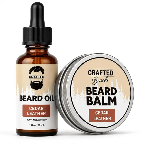 Juego de aceite y bálsamo para barba, cuidado de la barba más suave, suave e hidratado, aroma de madera de cedro, regalo para hombres