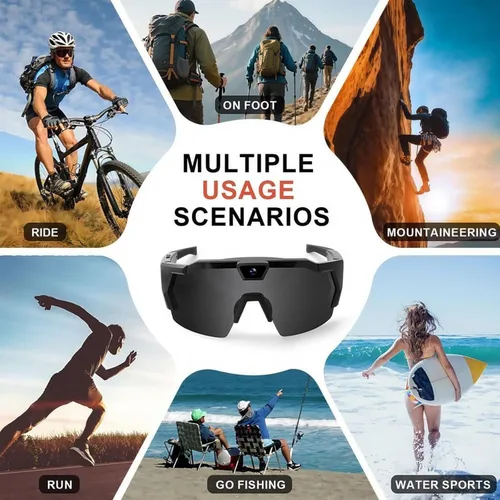 Miniatura 8 de POV - Lentes de sol de béisbol 4K con cámara, lentes de cámara inteligente para hombres y mujeres, gafas de sol con cámaras con tarjeta SD de 32 GB