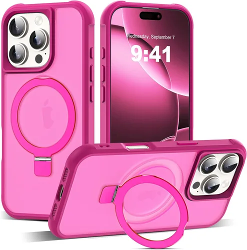 Miniatura 75 de SKYLMW – Funda compatible con iPhone 12 Pro Max y iPhone 13 Pro Max con soporte magnético invisible tipo anillo, fundas translúcidas para teléfonos
