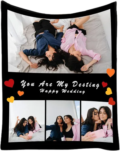 Miniatura 18 de Manta personalizada con texto en imagen, fotos, regalos para adultos, niños, novia, novio, Navidad, Halloween, día del padre, madre, San Valentín