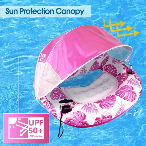 Miniatura 2 de COOLCOOLDEE New Upgraded Pool Chair Float with Shade,XL Pool Floats for Adults Heavy Duty,Inflatable Pool Chair Lounge Float with Cup Holder & Azul