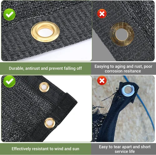 Miniatura 4 de 70% Tela de Sombra para Jardín, Lona de Malla HDPE de 20x20 pies con Ojales Mejorados, Sombras Solares UV-Resistentes para Exterior, Invernadero