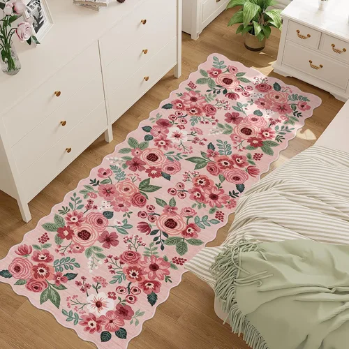 Miniatura 194 de DUKINO Alfombra de área de 6 x 9 pies, alfombra floral para sala de estar, ligera, antideslizante, lavable, alfombra de interior de pelo bajo