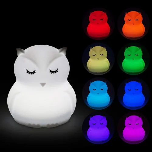Miniatura 9 de Luz nocturna de alpaca para niños, lámpara de noche LED para habitación de los niños, luz de silicona suave recargable, brillo y colores ajustables