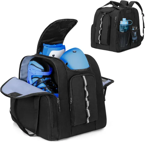 GOBUROS Bolsa de patinaje para hombres y mujeres, mochila de patinaje sobre hielo para zapatos de patinaje hasta hombres de EE. UU. 13, con
