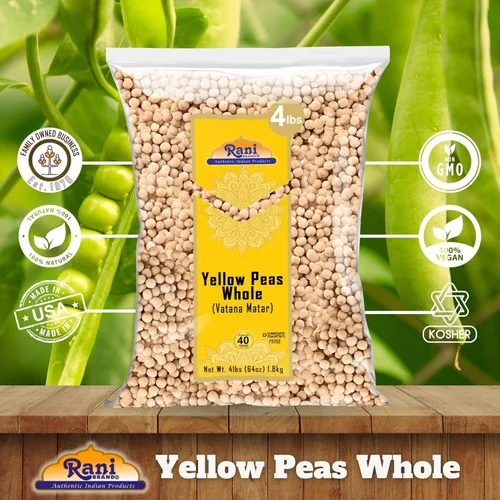 Miniatura 5 de Rani - Guisantes Amarillos Enteros, Secos (Vatana, Matar) 1.81kg (64oz, 4lbs) a granel ~ Completamente naturales Vegano Apto para gluten