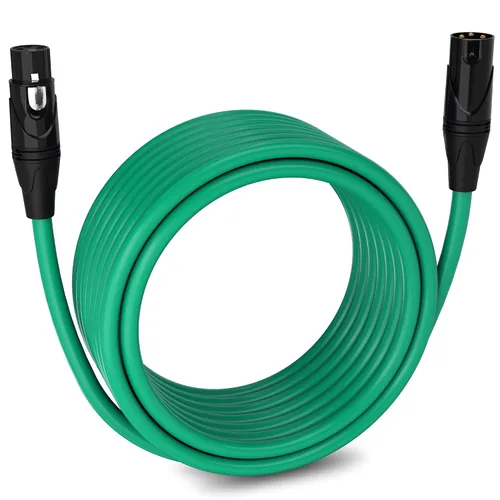 Miniatura 63 de LyxPro Cable de micrófono XLR hembra a macho de ángulo recto de 3 pines de 1.5 pies para altavoces amplificados, interfaz de audio, rendimiento