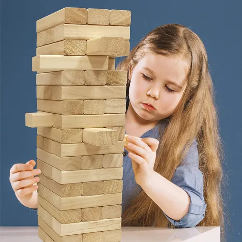 Miniatura 5 de easyGO grandes bloques de madera Stack & Tumble gigante Stacking & Tumble Tower Juego, Stacks a más de 4 pies de altura.