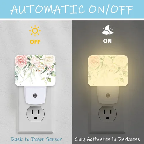 Miniatura 2 de Luz nocturna con luces vívidas de pared LED enchufable con sensor inteligente del anochecer al amanecer, para dormitorio, sala de estar, pasillo