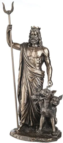 Miniatura 3 de Veronese Design Estatua griega de 12 7/8 pulgadas Hades del dios del inframundo fundido en frío de resina con acabado de bronce para decoración