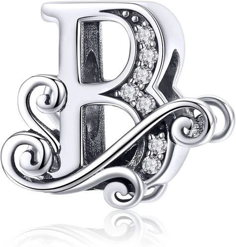 Plata de ley 925 maciza con piedras cúbicas opciones de regalo completas AZ alfabeto encantador letras abalorios para pulseras europeas Pandora