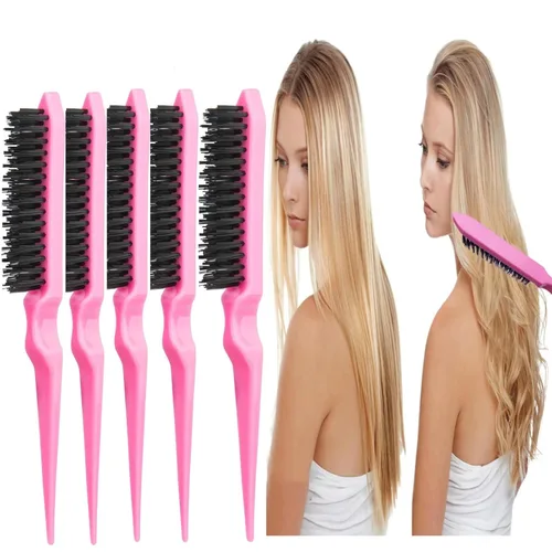 Miniatura 4 de El juego de 25 peines para peinar el cabello incluye 10 herramientas Topsy para cola de cabello, 5 peines de cola de rata, 5 cepillos de pelo