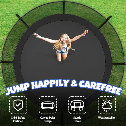 Miniatura 2 de Kiivakii - Trampolines de 8 pies, 10 pies, 12 pies, 14 pies, 16 pies, para exteriores, para niños y adultos, trampolines recreativos con red