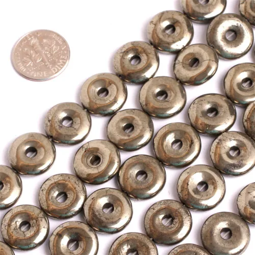 Miniatura 8 de Cuentas de pirita para hacer joyas, piedras preciosas naturales semipreciosas de 0.394 x 0.551 in, 30 unidades con forma de Dianmond facetada de 15