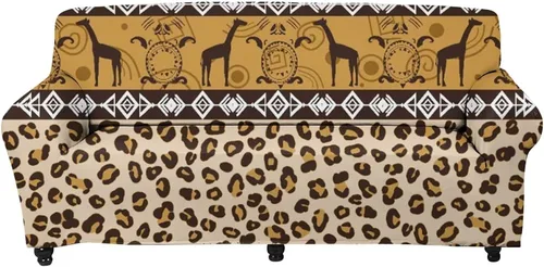 Miniatura 30 de Forchrinse Funda de sofá con estampado navajo africano para sofá de 1 cojín, funda elástica para sofá, protector de muebles para casa rural, hogar
