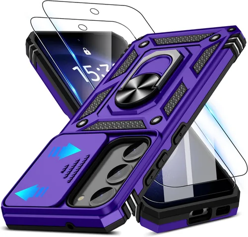 Miniatura 129 de ATUMP Funda para OnePlus Nord N200 5G con protector de pantalla HD con cubierta para cámara deslizante, soporte de anillo de rotación de 360°