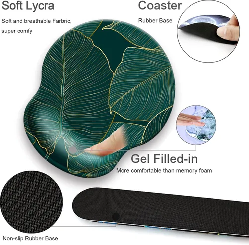 Miniatura 2 de Alfombrilla para mouse + alfombrilla de escritorio + reposamuñecas para teclado + posavasos 4 en 1, bonita alfombrilla de mouse ergonómica grande D2