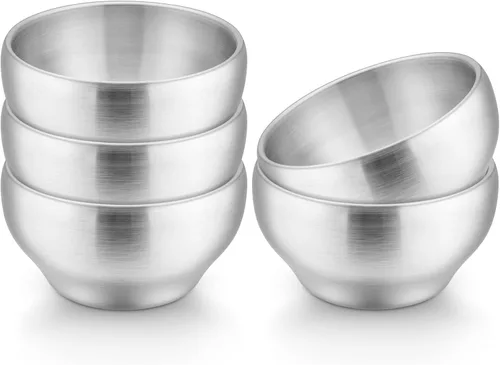 Miniatura 10 de LIANYU Juego de 2 piezas de cuencos para niños pequeños de acero inoxidable 304, cuencos pequeños de 12oz para niños, juego de alimentación