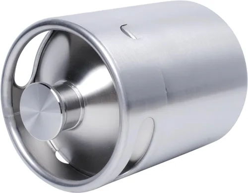 Miniatura 4 de Mini barril Growler, 64 oz de acero inoxidable 304 de 64 onzas, con tapa de perilla de sello, para el hogar, cocina, cerveza, cerveza (2L)