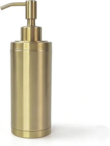 Miniatura 9 de Dispensador de jabón dorado, dispensador de jabón completo de acero inoxidable para encimera, botella líquida Prime de 10.1 fl oz para cocina