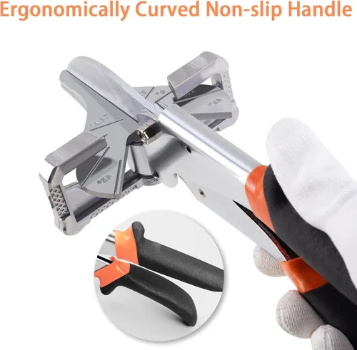 Miniatura 5 de Cortador de inglete multiángulo grande y afilado con 0 a 135 grados, tijeras de corte angular ajustables para cubierta de cordón de PVC, moldeado