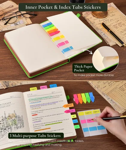 Miniatura 4 de Diario vintage de cuero, cuaderno rayado de 300 páginas con páginas numeradas, cuaderno A5 para mujeres y hombres, diario de viaje, diario