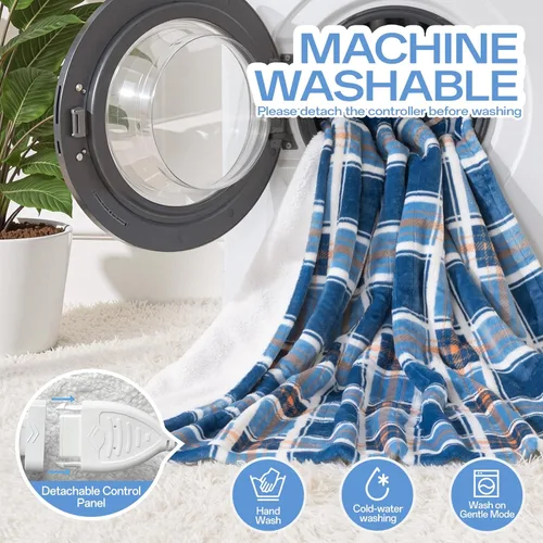 Miniatura 7 de Manta eléctrica con calefacción LunaHush, manta térmica de 50 x 60 pulgadas con 8 niveles de calor y 8 horas de apagado automático, mantas térmicas