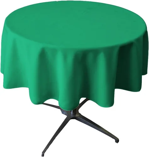 Miniatura 166 de LA Linen - Mantel redondo lavable de popelina de poliéster, resistente a manchas y arrugas, 51", mantel de tela para comedor, cocina, fiesta, Negro