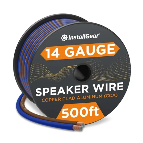 Miniatura 10 de InstallGear Cable de altavoz de calibre 14 de 30 pies, cable de altavoz de audio de automóvil de aluminio revestido de cobre para sistemas estéreo