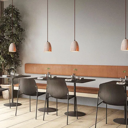 Miniatura 2 de Luces colgantes de piedra natural de mediados de siglo, lámpara colgante japonesa Wabi-Sabi para isla de cocina, lámpara colgante para fregadero