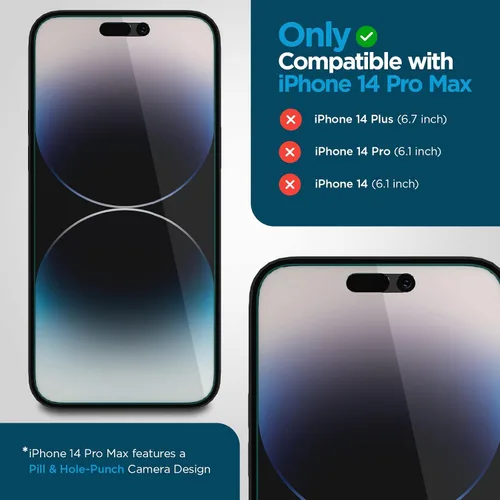 Miniatura 2 de Case-Mate Protector de pantalla para iPhone 14 Pro Max de 6.7 pulgadas, vidrio templado antiarañazos con protección contra roturas, película